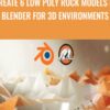 Create 6 low poly rock models in Blender for 3D environments