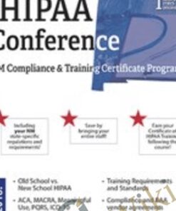 Two-Day HIPAA Conference Compliance and Training Certificate Program