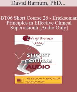 [Audio Only] BT06 Short Course 26 - Ericksonian Principles in Effective Clinical Supervision: Teaching Therapy from the Inside Out - David Barnum