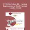 [Audio Only] BT08 Workshop 44 - Lasting Impressions in Brief Therapy: What Can Clinicians Learn from Filmmakers . . . and Social Psychologists? - Jeffrey Zeig