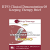 [Audio] BT93 Clinical Demonstration 08 - Keeping Therapy Brief: The Use of Early Recollections - Harold Mosak