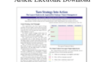 Terry Schmidt - “Turn Strategy Into Action” Article Electronic Download