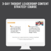 3 - Day Thought Leadership Content Strategy Course  -  Regina Anaejionu