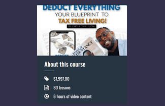 Tax-Free Living Course -Your Blueprint to Tax Free Living By Carter Cofield