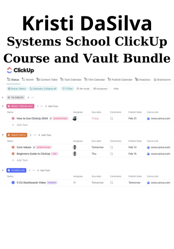 Systems School ClickUp Course and Vault Bundle By Kristi DaSilva